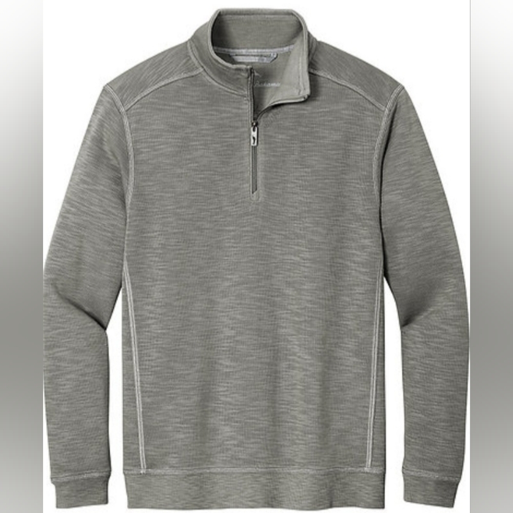 Tommy Bahama Men's Quarter 1/2 Zip Sweatshirt Sweater Pullover Grey Size 3XL